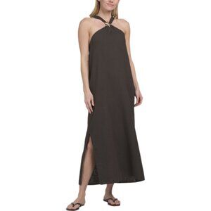 ROSEMARINE Made In Italy Linen Blend Metal Starfish Maxi Cover-up Dress